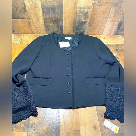 Talbots Jackets & Blazers - Women’s Talbot Black Dress Blazer Size 16 with Beautiful Beaded Sleeves